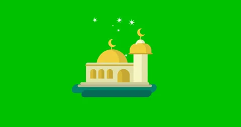 Luxury green screen background mosque animation Stock Footage 276900251