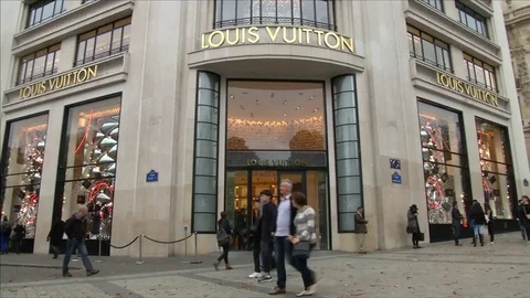 Luxury store (exterior) with people - Louis Vuitton. Parisian Street in  Prague. Stock Footage, Royalty Free Clip, Hd Video Footage. Footage 28890989