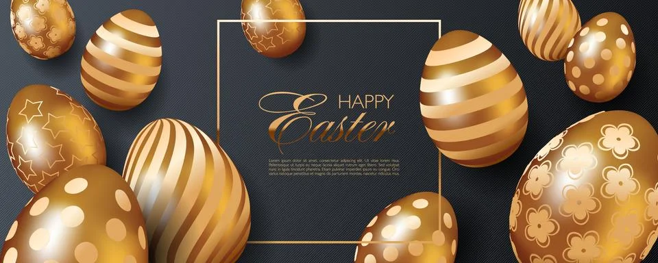 Luxury Happy Easter website header or banner template 스톡 일러스트