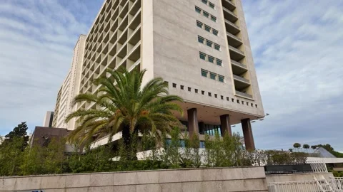 Luxury Haven - Wide Angle View of Exquisite Lisbon Hotel Video stock 258058196