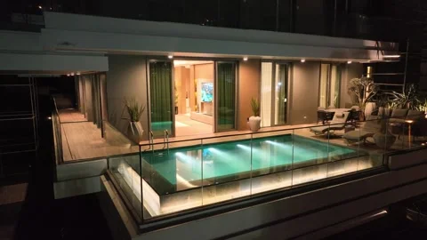 Luxury home drone camera Stock Footage 273851328