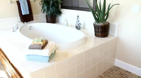 Luxury Home Master Bath 6 Stock Footage