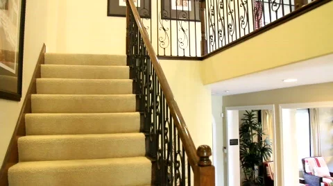 Luxury Home Staircase Stock Footage