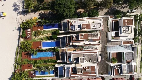 Luxury Homes in Beachfront Stock Footage 77499885