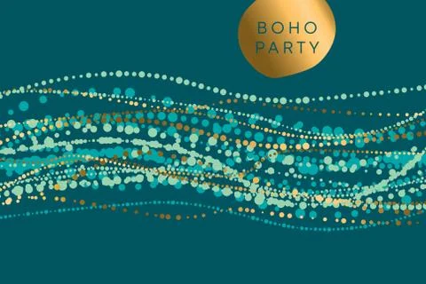 Luxury horizontal boho style element for invitation Illustrazione stock