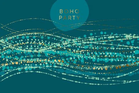 Luxury horizontal boho style element for invitation Stock Illustration