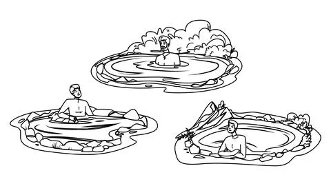 Luxury hot spring man vector Illustrazione stock