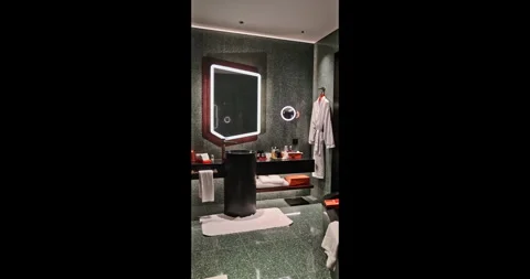 Luxury Hotel Bathroom Interior Stock Footage 344954753