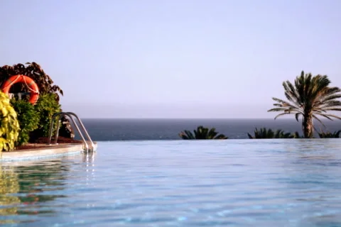 Luxury Hotel Pool  Stock Footage 1059826