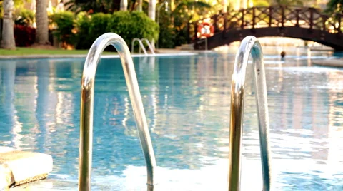 Luxury Hotel Pool Stock Footage