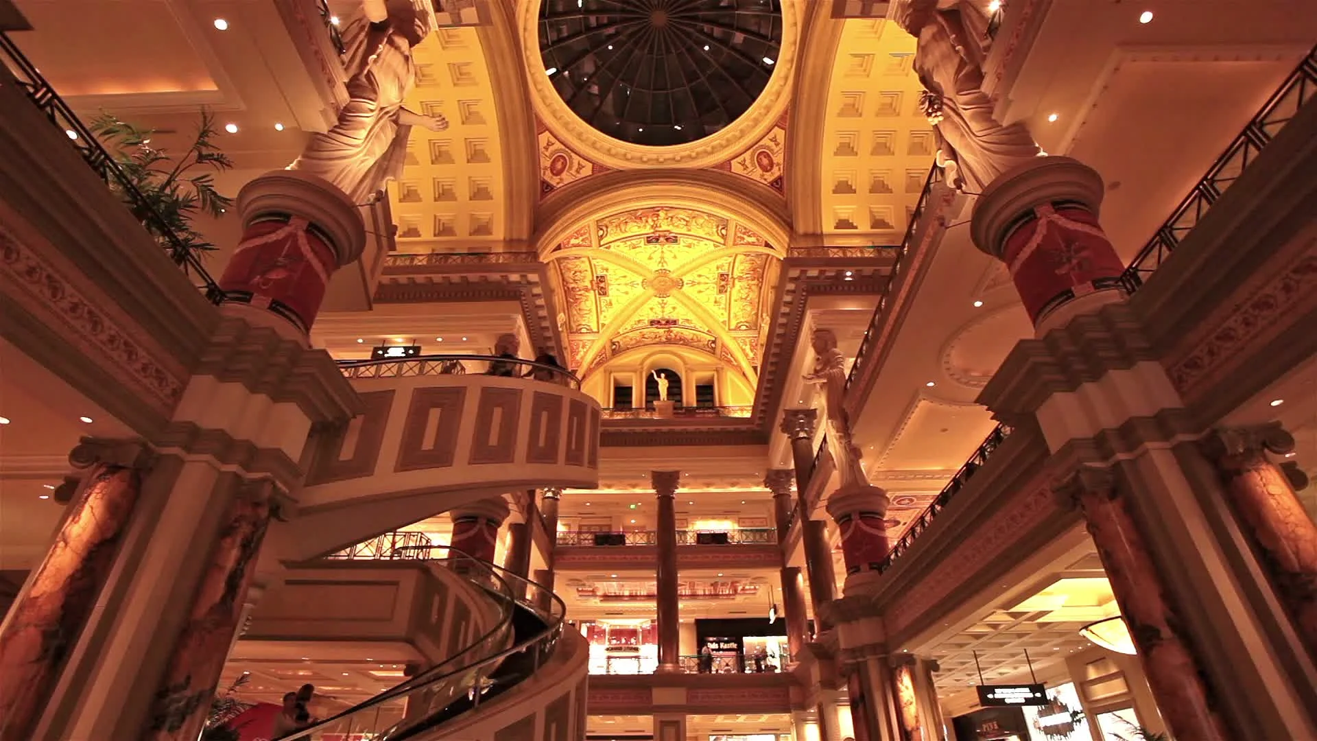 Curved escalators Shopping Center The Forum Shops at Caesars Caesars Palace  Hotel Las Vegas Strip