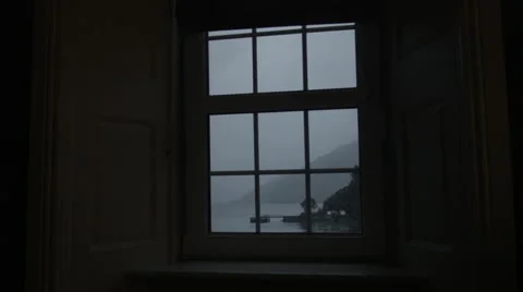 Luxury Hotel window with water view Stock Footage 44792922