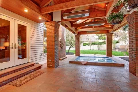 Luxury house with jacuzzi Stock Photos