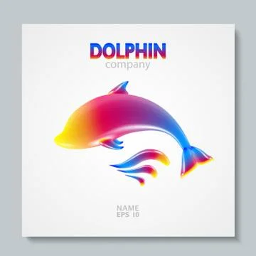 Luxury image logo Rainbow Dolphin. To design postcards, brochures, banners Illustrazione stock