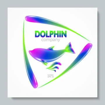 Luxury image logo Rainbow Dolphin. To design postcards, brochures, banners Stock Illustration