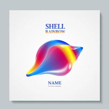 Luxury image logo Rainbow Seashell. To design postcards, brochures, banners Stock Illustration