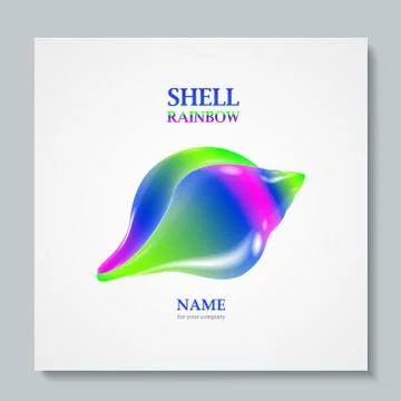 Luxury image logo Rainbow Seashell. To design postcards, brochures, banners Stock Illustration