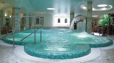 Luxury indoors spa pool Stock Footage 62066003