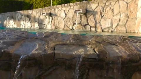 Luxury Infinity Pool Overflow at Portuguese Resort Stock Footage 331459640