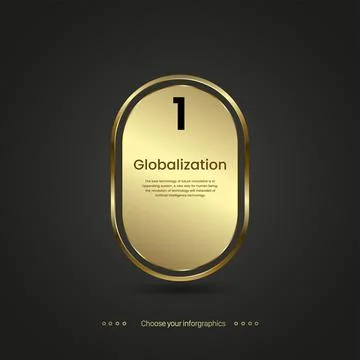 A Luxury Infographic button vector on dark background with number ONE optio.. Stock Illustration