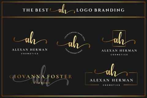 Luxury Initial letter AH A monogram logo for beauty, fashion, boutique design Stock Illustration