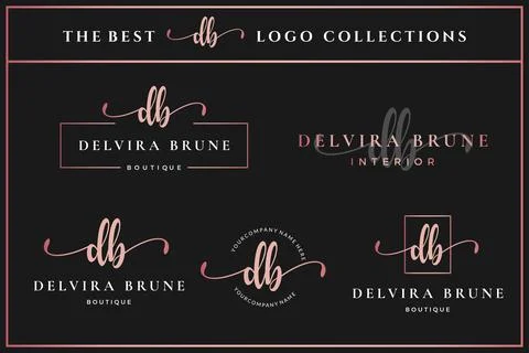Luxury Initial letter DB D monogram logo for beauty, fashion, boutique design Stock Illustration