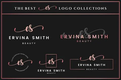 Luxury Initial letter ES E monogram logo for beauty, fashion, boutique design Stock Illustration