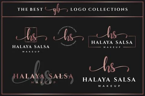 Luxury Initial letter HS H monogram logo for beauty, fashion, boutique design Stock Illustration