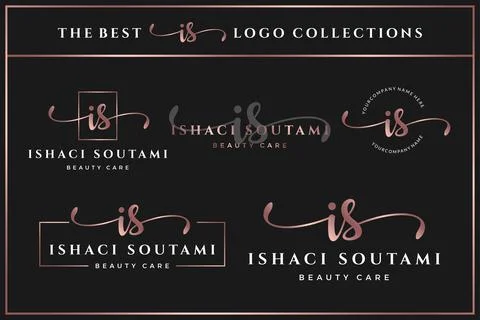 Luxury Initial letter IS I monogram logo for beauty, fashion, boutique design Stock Illustration