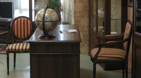 Luxury interior with globe 库存影片 65100038