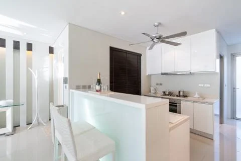 Luxury interior kitchen with white space Stock Photos