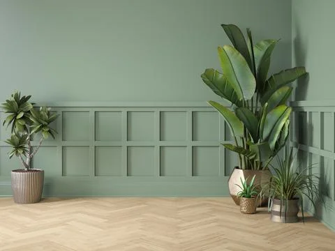 Luxury Interior. Modern empty living room interior 3D illustration Stock Illustration