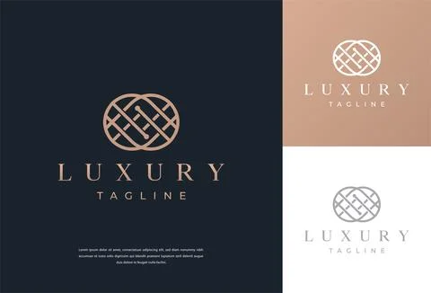 Luxury Interlocking Circles Geometric Logo Vector Design Stockillustratie