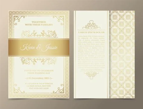 Luxury Invitation card vector design vintage style Stock Illustration