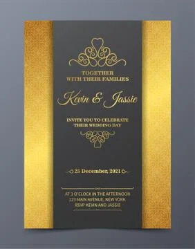 Luxury Invitation card vector design vintage style Stock Illustration