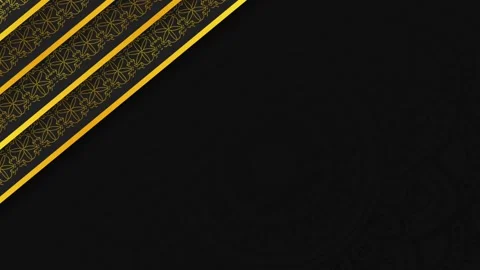Luxury Islamic Background with Elegant Gold Geometric Pattern and Black Copy Stock Footage 340290714