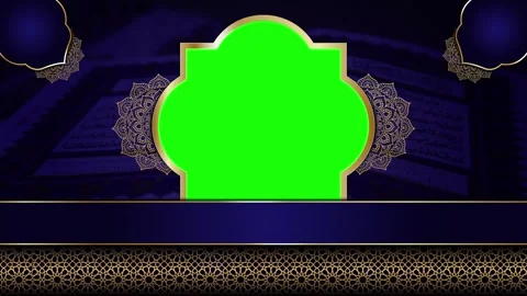Luxury Islamic background, gold mandala, smooth loop, 4K green screen Stock Footage 298728519