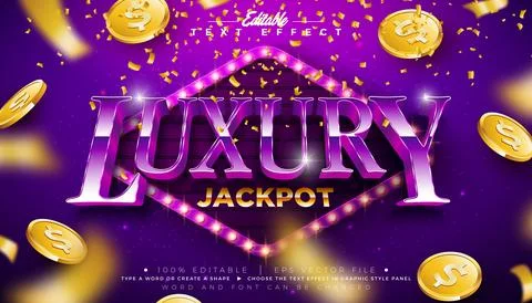 Luxury Jackpot 3D Text Effect Design Editable and Scalable Vector Graphic Style Stock Illustration
