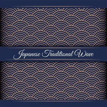 Luxury Japanese wave pattern background 스톡 일러스트