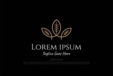 Luxury King Queen Crown Leaf Flower Plant Nature Logo Design Vector Stock Illustration