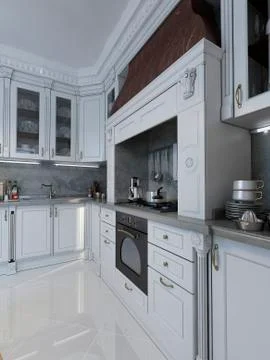 Luxury Kitchen in neo-classical style Stock Illustration