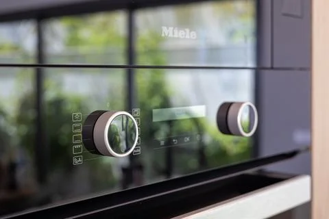 Luxury Kitchen Oven with Touch Display Stock Photos