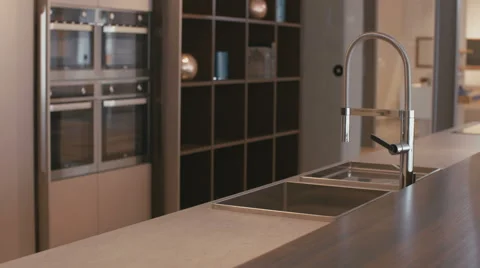 Luxury kitchen tracking shot Stock Footage 63498872