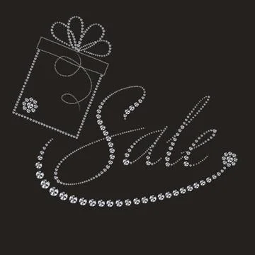 Luxury label with gift box Stock Illustration