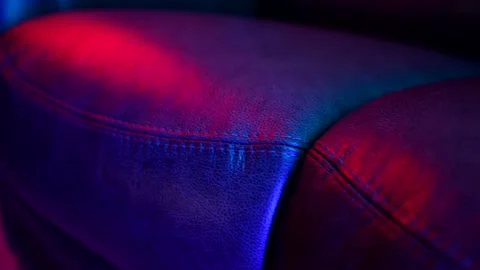 Luxury leather couch in classical style in trendy design showroom, closeup Stock Footage 237611020