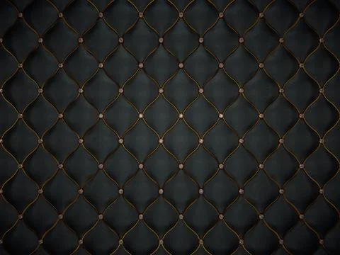 Luxury leather pattern with golden wire and diamonds Stock Illustration