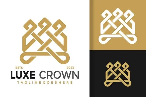 Luxury Letter A Crown logo vector icon illustration Illustrazione stock