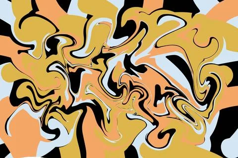 Luxury Liquid Marble Abstract Background with Gold and Black Swirls Stock Illustration