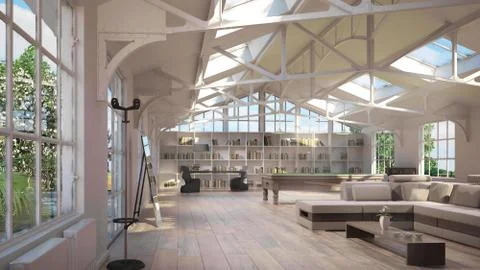 Luxury loft interiors Stock Illustration
