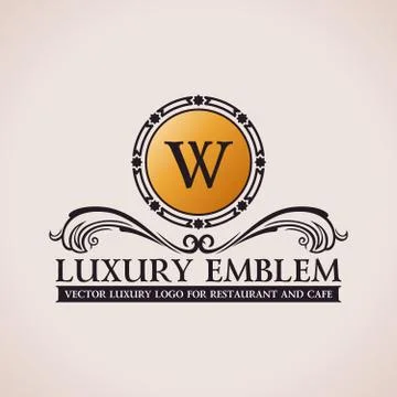 Luxury logo. Calligraphic pattern elegant decor elements. Vintage vector Stock Illustration